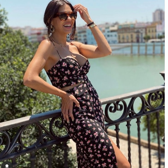 Zara set floral corset high waist belted skirt NWT bloggers favorite - Picture 5 of 13